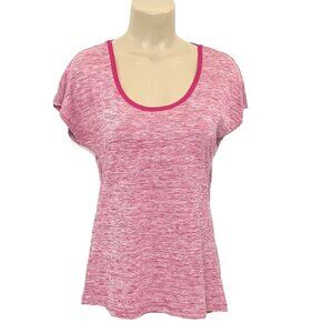 Marika Alison Tee Women's size Small Athletic Top Cap Sleeve Strappy Back Pink